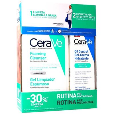 Pack Cerave Rutina Oil Control Gel Crema Hidratante 52 Ml + Foaming Cleanser 473 Ml Pack Cerave Rutina Oil Control Gel Crema Hidratante 52 Ml + Foaming Cleanser 473 Ml