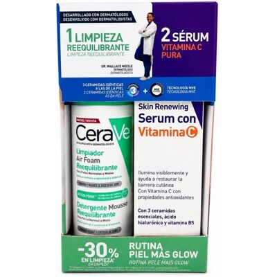 Pack Cerave Limpiador Air Foam Reequilibrante 148 Ml + Sérum Vitamina C 30 Ml Pack Cerave Limpiador Air Foam Reequilibrante 148 Ml + Sérum Vitamina C 30 Ml