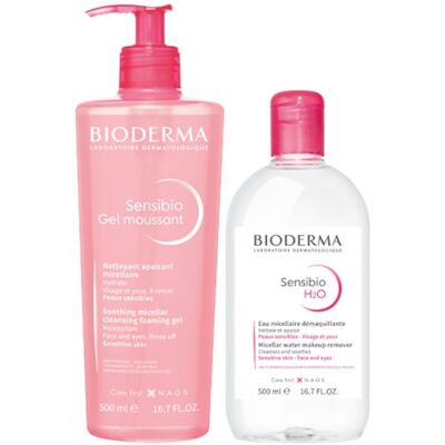 BIODERMA Pack Sensibio Gel Moussan 500 Ml + H2o Micelar 500 Ml BIODERMA Pack Sensibio Gel Moussan 500 Ml + H2o Micelar 500 Ml