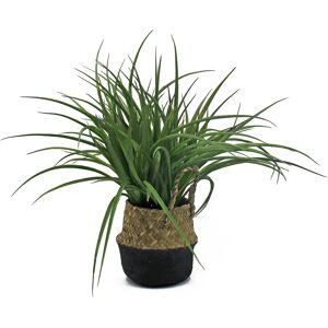 SINDER Planta artificial hierba de 32 cm de altura en maceta de 13 cm