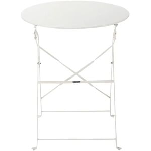 Mesa de exterior de acero naterial flora blanco de 60 cm