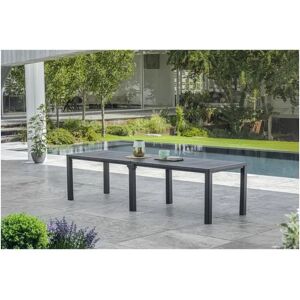 Keter julie double - mesa extensible de exterior, con acabado efecto madera cepillado, grafito