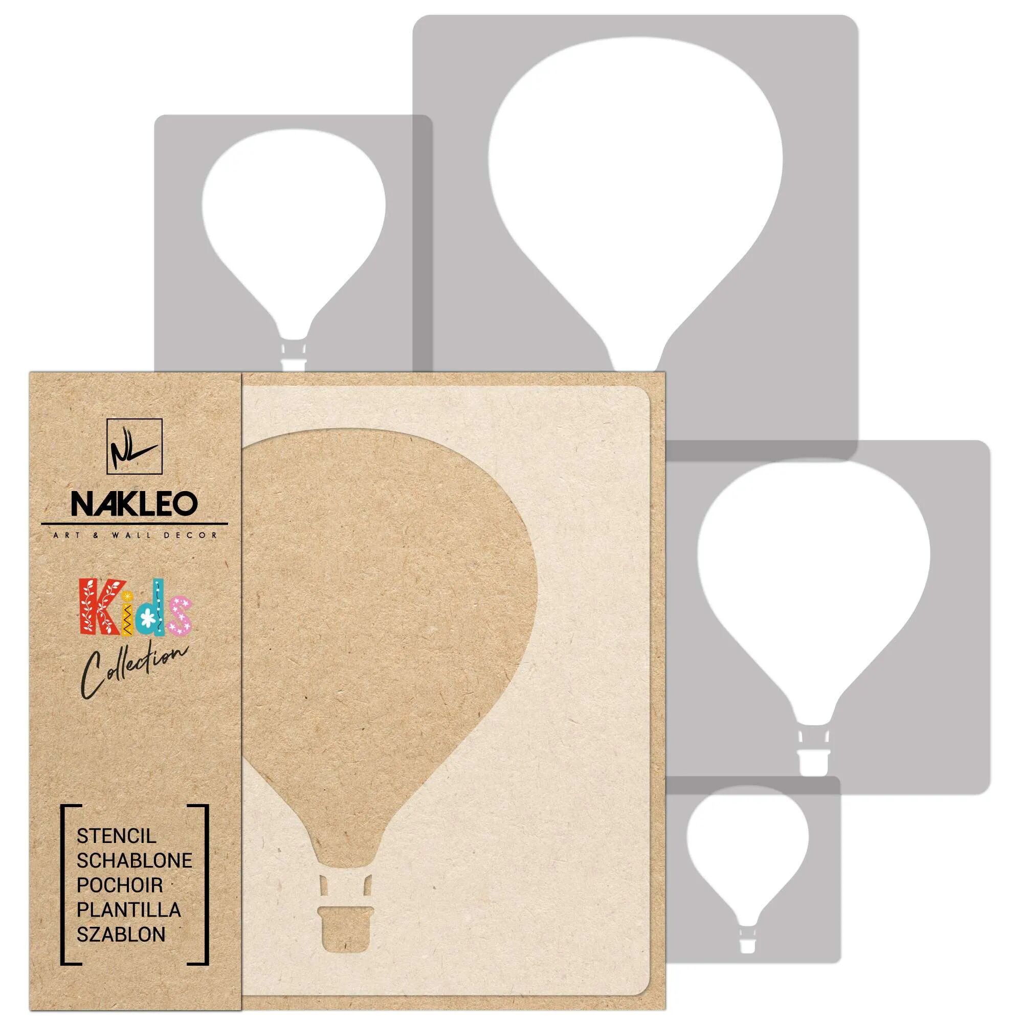 Nakleo KIDS Plantilla de plástico reutilizable (5 piezas) // GLOBOS