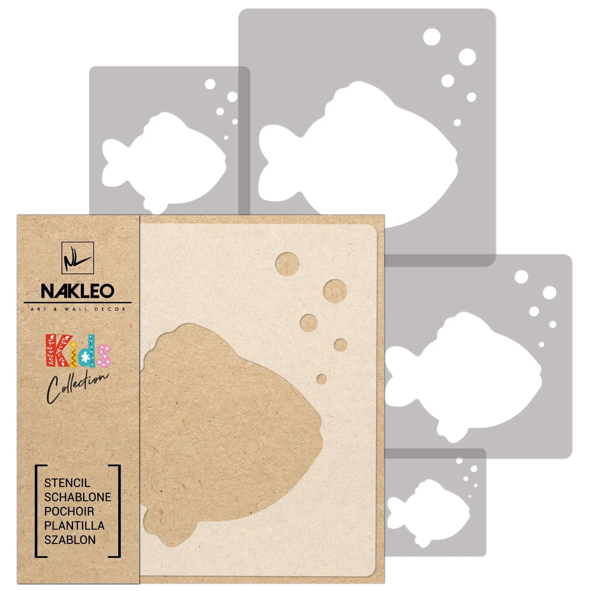 Nakleo KIDS Plantilla de plástico reutilizable (5 piezas) // PEZ - PEZ PAYASO