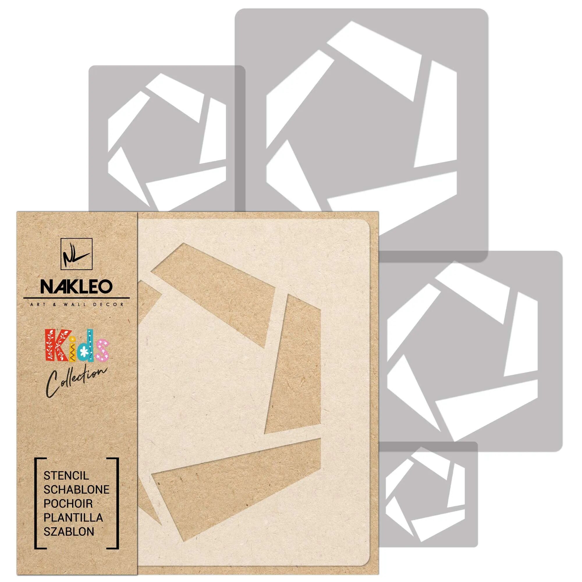 Nakleo KIDS Plantilla de plástico reutilizable (5 piezas) // HEXAGON