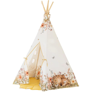 Mon Lit Cabane Tipi Flores de Campo gris