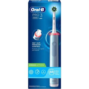 Oral B Oral-B Pro 3 3000 CrossAction Cepillo de dientes eléctrico con 3 modos de cepillado y control visual de la presión de 360 ° para el cuidado dental, azul