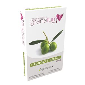Natural Antioxidant Granatumplus+ Granatum Plus   Hidroxitirosol Plus   Mediteanox   Extracto de Olivo   Complemento alimenticio natural   Polifenoles   Complemento alimenticio  (1 Caja de 60 Cápsulas)