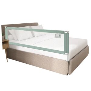 INSMA Barandilla para cama de bebé/niño pequeño barrera de seguridad poliéster altura ajustable verde 1,8 m