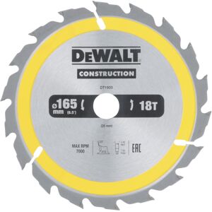 Dewalt dt1933 hoja sierra portatil 165x20mm 18d atb+20