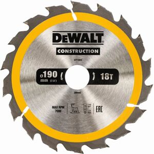 Dewalt dt1943-qz - hoja para sierra circular portátil para construcción 190x30mm 18d atb +20°