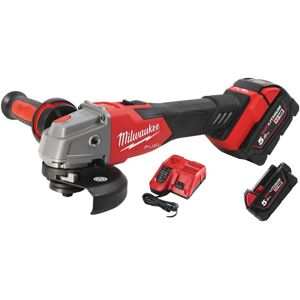 Milwaukee amoladora 18v.125 2 baterias 5.0 ah.+cargador box m18fsag125x-502x