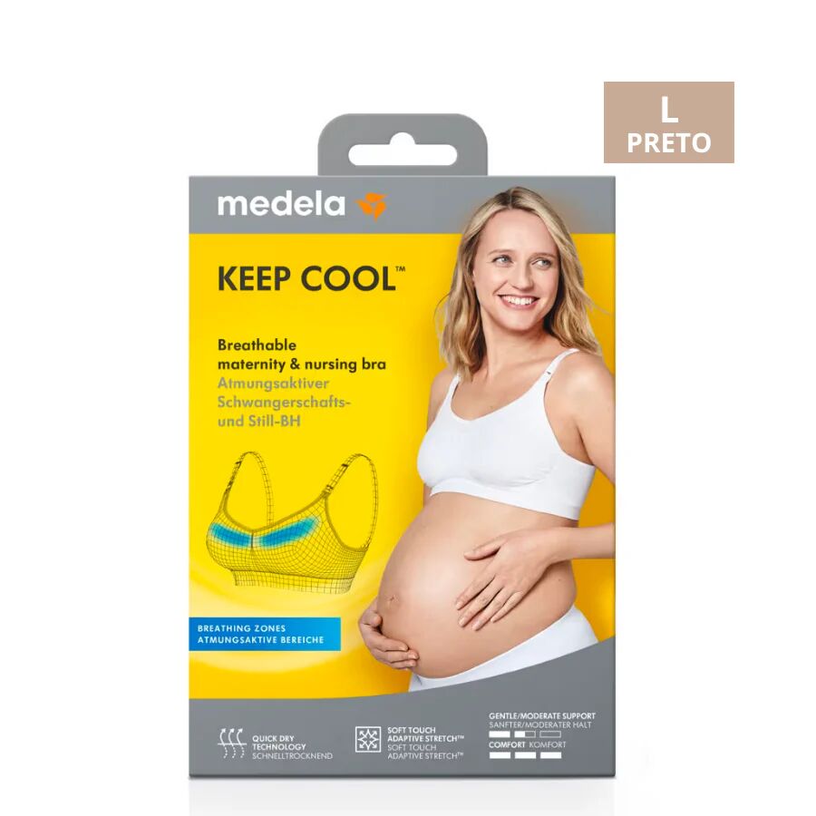 Medela Sujetador Keep Cool Embarazo y Lactancia L Negro
