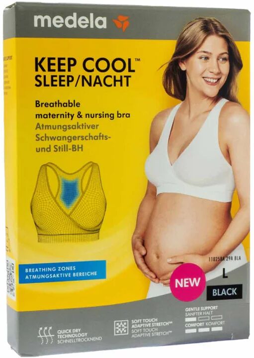 Medela Keep Cool Sleep Nacht Bra L Negro