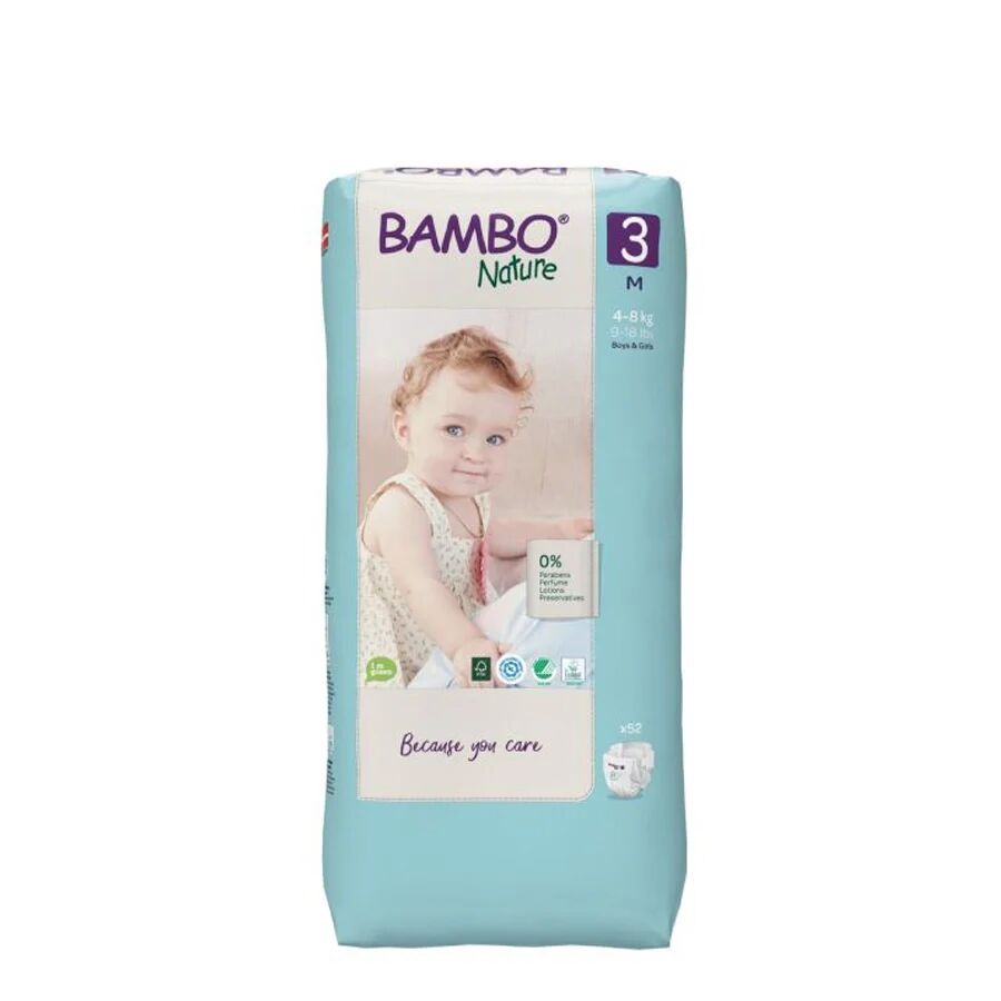 Pañales Bambo Nature 3M 4-8kg x52