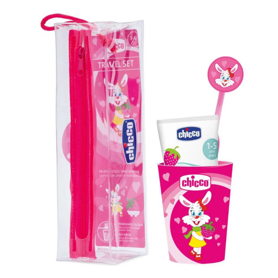 Set de cuidado bucal rosa Chicco 3A+