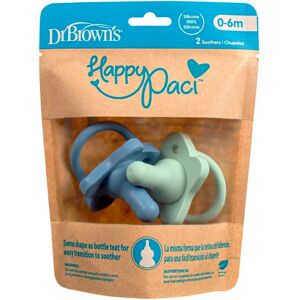 Dr Browns Dr Brown's Chupete Happy Paci Silicona Azul y Verde 0-6m x2