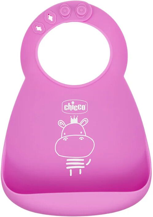 Chicco Babero Silicona Rosa 6M