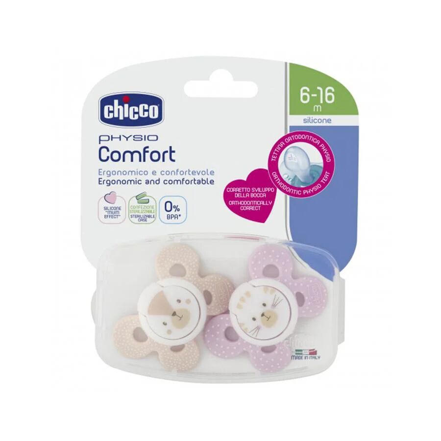 Chicco Chupete Physio Confort Niña 6-16m X2