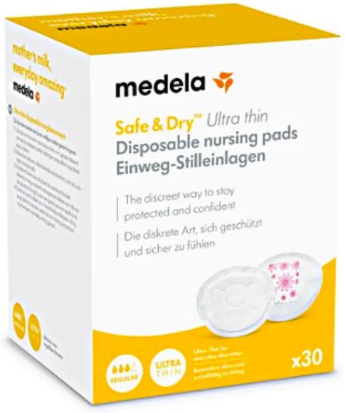 Almohadillas absorbentes desechables seguras y secas de Medela x30