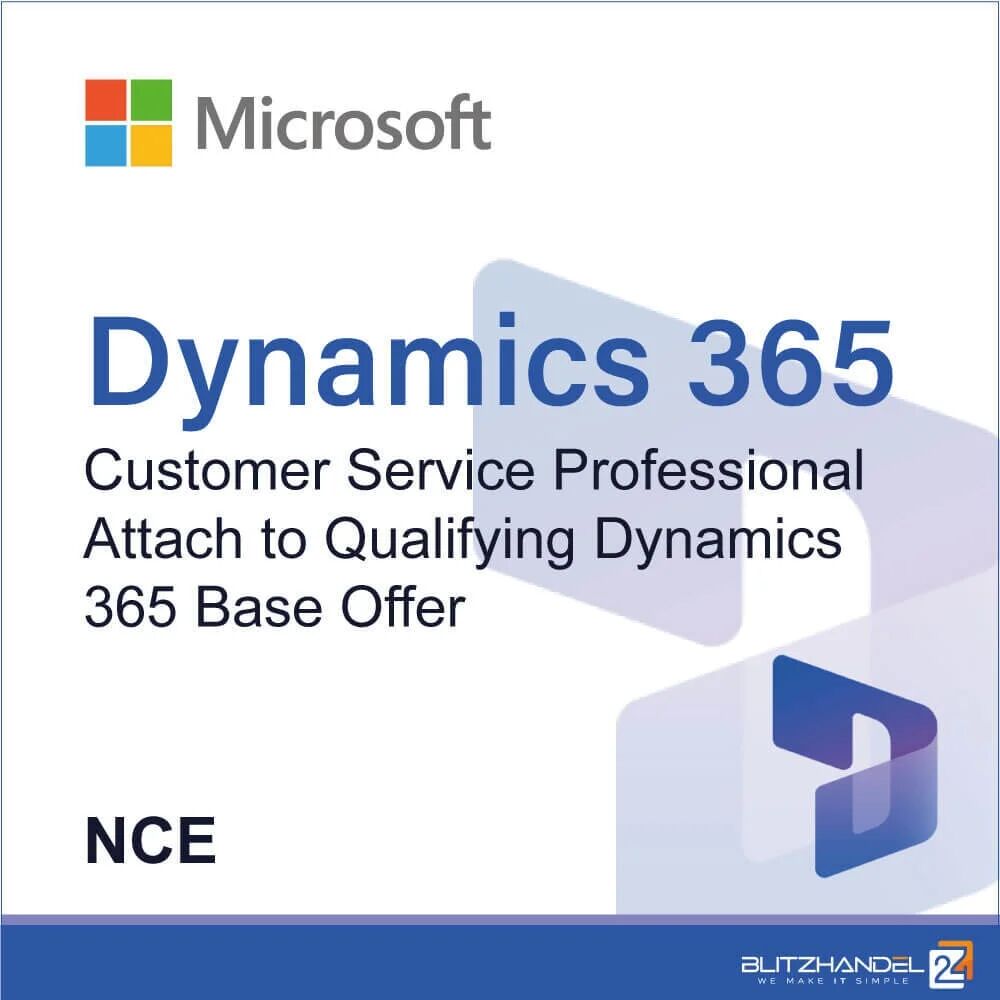 Microsoft Dynamics 365 Customer Service Professional Attach to Qualifying Dynamics 365 Base Offer NCE