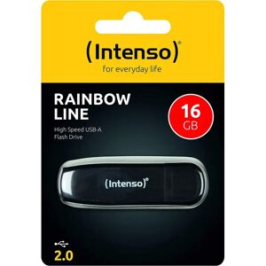 Pendrive Barato Intenso Rainbow Line Memoria USB 2.0 16GB, Negro