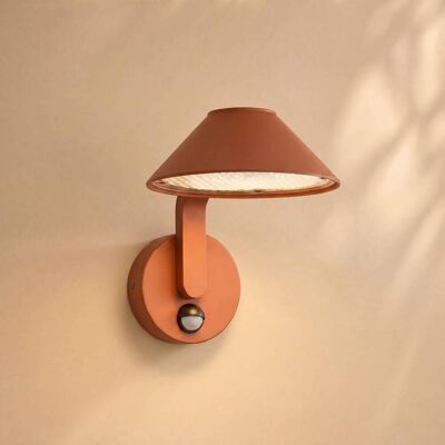 Aplique LED para exterior Lindby Capelo, color tierra, Ø 20 cm, con sensor Capelo, Terracota, Aluminio, Moderno, Lámpara de pared exterior Aplique LED para exterior Lindby Capelo, color tierra, Ø 20 cm, con sensor Capelo, Terracota, Aluminio, Moderno, Lámpara de pared exterior