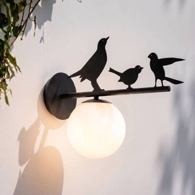 Aplique exterior Lintu Bird Lindby, atenuable, Negro, Metal, Rústico / Casa de campo, Lámpara de pared exterior Aplique exterior Lintu Bird Lindby, atenuable, Negro, Metal, Rústico / Casa de campo, Lámpara de pared exterior