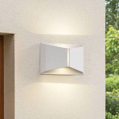 Lámpara de pared LED para exteriores Anlira Lindby, Blanco / Ópalo, Metal, Moderno, Lámpara de pared Led exterior Lámpara de pared LED para exteriores Anlira Lindby, Blanco / Ópalo, Metal, Moderno, Lámpara de pared Led exterior