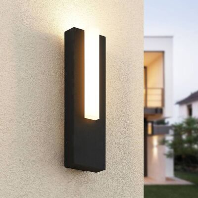 Lámpara de pared LED para exteriores Virgalia Lucande, Negro, Aluminio, Moderno, Lámpara de pared Led exterior Lámpara de pared LED para exteriores Virgalia Lucande, Negro, Aluminio, Moderno, Lámpara de pared Led exterior
