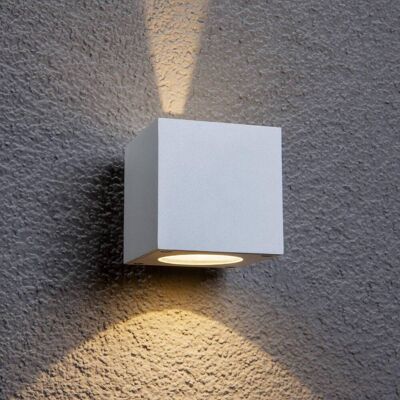 Lámpara de pared LED para exteriores JARNO Lucande, Blanco / Ópalo, Aluminio, Moderno, Lámpara de pared Led exterior Lámpara de pared LED para exteriores JARNO Lucande, Blanco / Ópalo, Aluminio, Moderno, Lámpara de pared Led exterior