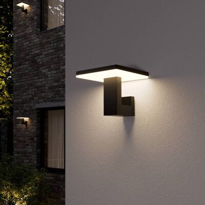 Lámpara de pared LED para exteriores Olesia Lucande, Negro, Aluminio, Moderno, Lámpara de pared Led exterior Lámpara de pared LED para exteriores Olesia Lucande, Negro, Aluminio, Moderno, Lámpara de pared Led exterior