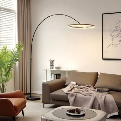 Lámpara de pie arco Virvera Lucande, Negro, Salón / Comedor, Aluminio, Moderno, Lámpara de pie Lámpara de pie arco Virvera Lucande, Negro, Salón / Comedor, Aluminio, Moderno, Lámpara de pie