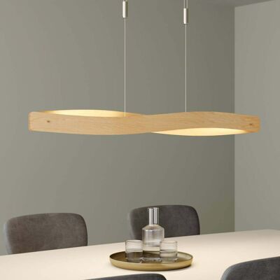 Lámpara colgante LED Lian L119 Roble/Níquel - Diseño ajustable moderno Lámpara colgante LED Lian L119 Roble/Níquel - Diseño ajustable moderno