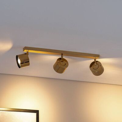 Downlight Chloe orientable, 3 luces, acero color latón Argon, atenuable, Latón / Oro, Salón / Comedor, Metal, Moderno, Foco Downlight Chloe orientable, 3 luces, acero color latón Argon, atenuable, Latón / Oro, Salón / Comedor, Metal, Moderno, Foco