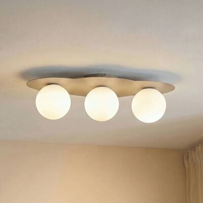 Lámpara de techo Cloud TK Lighting, atenuable, Crema / Ámbar, Cuarto de los niños, Vidrio, Lámpara de techo Lámpara de techo Cloud TK Lighting, atenuable, Crema / Ámbar, Cuarto de los niños, Vidrio, Lámpara de techo