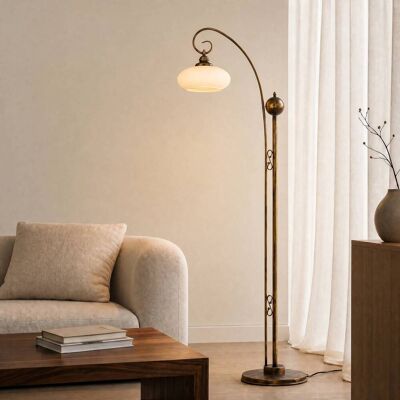 Lámpara de pie Bolero Jupiter, Crema / Ámbar, Salón / Comedor, Metal, Clásico, Lámpara de pie Lámpara de pie Bolero Jupiter, Crema / Ámbar, Salón / Comedor, Metal, Clásico, Lámpara de pie