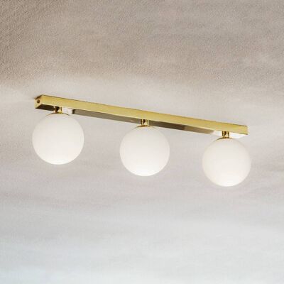 Euluna Latón Fatis Vidrio Opalino 3 Luces Lámpara de Techo Euluna Latón Fatis Vidrio Opalino 3 Luces Lámpara de Techo