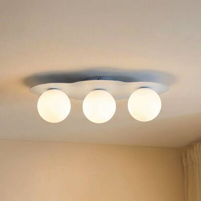 Plafón de techo Cloud TK Lighting, atenuable, Azul, Cuarto de los niños, Vidrio, Juvenil, Lámpara de techo Plafón de techo Cloud TK Lighting, atenuable, Azul, Cuarto de los niños, Vidrio, Juvenil, Lámpara de techo