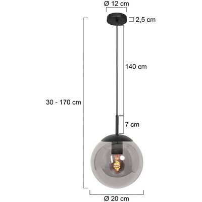 Steinhauer Lámpara colgante de cristal Bollique, atenuable, Negro, Salón / Comedor, Metal, Lámpara colgante Steinhauer Lámpara colgante de cristal Bollique, atenuable, Negro, Salón / Comedor, Metal, Lámpara colgante