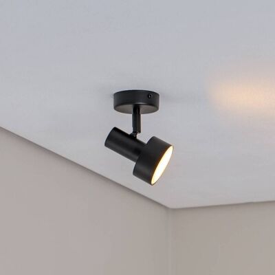 Downlight Mona, 1 luz, negro, orientable, acero Mona SIGMA, atenuable, Negro, Salón / Comedor, Metal, Foco Downlight Mona, 1 luz, negro, orientable, acero Mona SIGMA, atenuable, Negro, Salón / Comedor, Metal, Foco