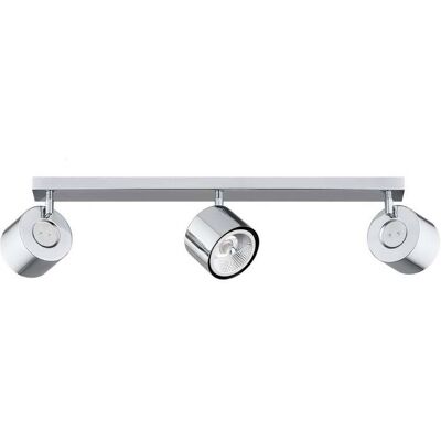 Downlight Chloe, orientable, 3 luces, acero cromado Chloe Argon, atenuable, Cromo / Plata, Salón / Comedor, Metal, Moderno, Foco Downlight Chloe, orientable, 3 luces, acero cromado Chloe Argon, atenuable, Cromo / Plata, Salón / Comedor, Metal, Moderno, Foco