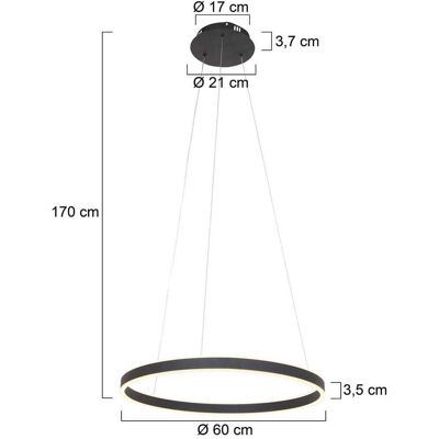 Lámpara colgante Steinhauer - Negro - LED - 60cm - Ajustable - Moderna Lámpara colgante Steinhauer - Negro - LED - 60cm - Ajustable - Moderna