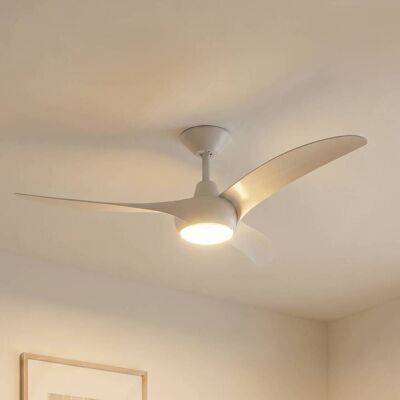 Ventilador de techo LED Lindby Briya, blanco, Ø 116 cm, CCT Briya Lindby, atenuable, Blanco / Ópalo, Salón / Comedor, Plástico, Moderno Ventilador de techo LED Lindby Briya, blanco, Ø 116 cm, CCT Briya Lindby, atenuable, Blanco / Ópalo, Salón / Comedor, Plástico, Moderno