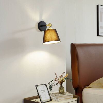 Lucande - Lámpara de Pared 'Marvaine' - Tela ajustable - Negro Lucande - Lámpara de Pared 'Marvaine' - Tela ajustable - Negro