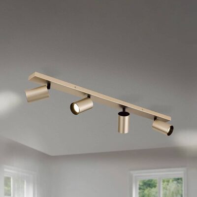 Orion Foco Sean, 4 luces, dorado, metal, orientable atenuable, Latón / Oro, Salón / Comedor, Metal, Moderno, Foco Orion Foco Sean, 4 luces, dorado, metal, orientable atenuable, Latón / Oro, Salón / Comedor, Metal, Moderno, Foco