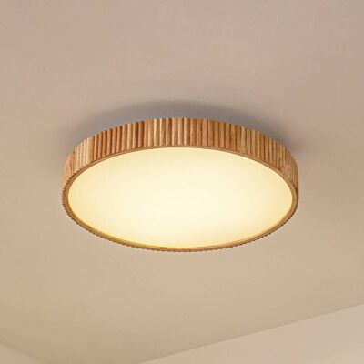 Lámpara de techo LED Velua Lindby, atenuable, Madera clara, Salón / Comedor, Madera, Moderno, Lámpara de techo LED Lámpara de techo LED Velua Lindby, atenuable, Madera clara, Salón / Comedor, Madera, Moderno, Lámpara de techo LED