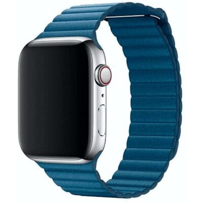 Correa magnética de cuero sintético Devia - 38/40/41/42mm Azul - Pulsera de reloj inteligente Correa magnética de cuero sintético Devia - 38/40/41/42mm Azul - Pulsera de reloj inteligente