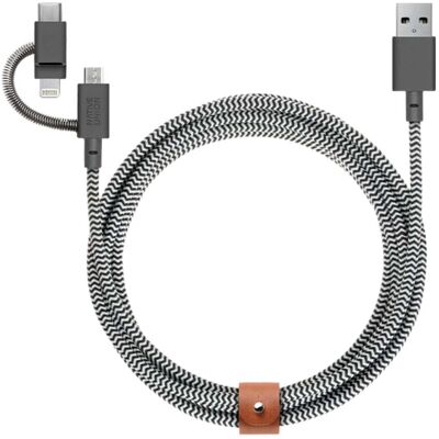 Cable Universal 3 en 1 de 2m Negro/blanco de Native Union Cable Universal 3 en 1 de 2m Negro/blanco de Native Union