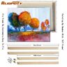Ruopoty DIY marco árbol paisaje imagen diy pintura por números kits arte pared moderno paisaje pintado a mano pintura al óleo para el arte de la sala de estar